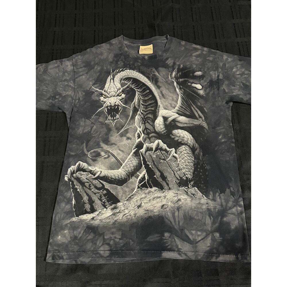 **VINTAGE**The Mountain Tee 2001 Black Dragon Fantasy by Romus Kukalis